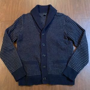 J Crew Men’s Navy/Grey Lambs Wool Cardigan